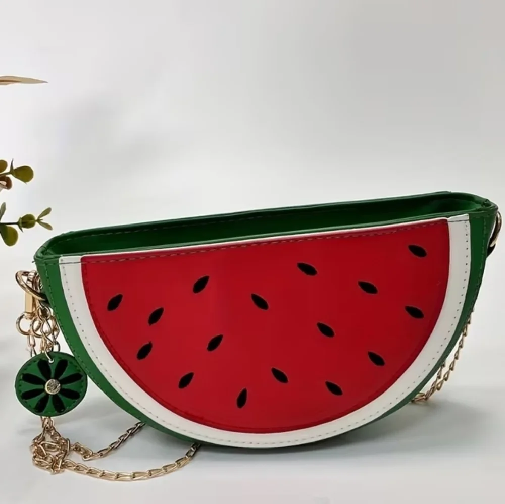 Watermelon Slice Crossbody Bag Purse - Novelty Summer Bag - Red Green NWT